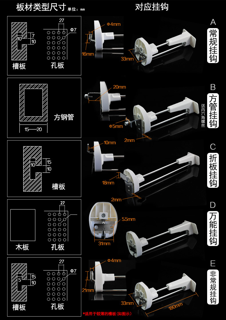 商品防盜掛鉤種類圖